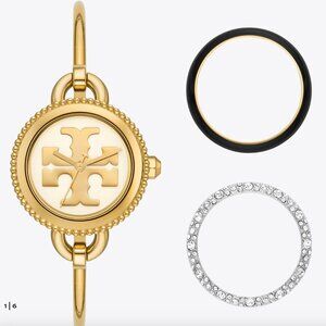 NEW TORY BURCH The Miller Gold-Tone Stainless Bangle Bracelet Watch TBW6015